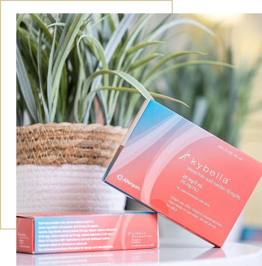 A woman is receiving kybella at Sculpted by WH Aesthetics in Columbia, SC