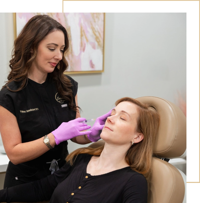 A woman is receiving Hyperdilute Radiesse Treatment at Sculpted by WH Aesthetics in Columbia, SC