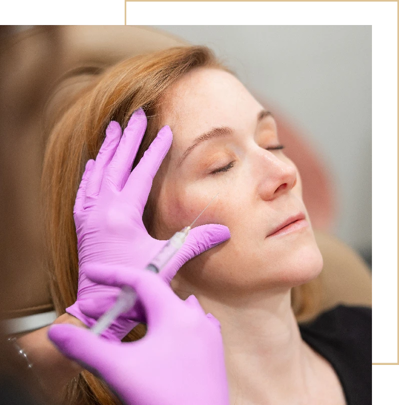 A woman is receiving Sculptra Treatment at Sculpted by WH Aesthetics in Columbia, SC