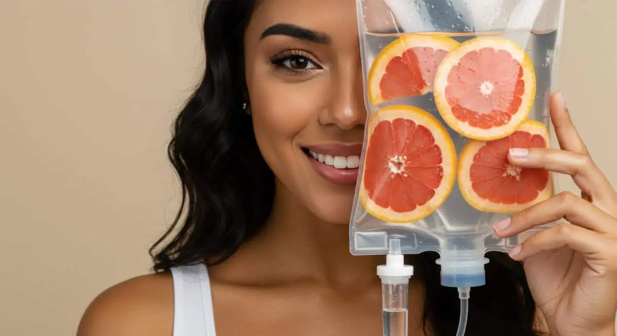 A woman is receiving IV Therapy & NAD+ in Columbia, SC for Energy & Wellness at Sculpted by WH Aesthetics